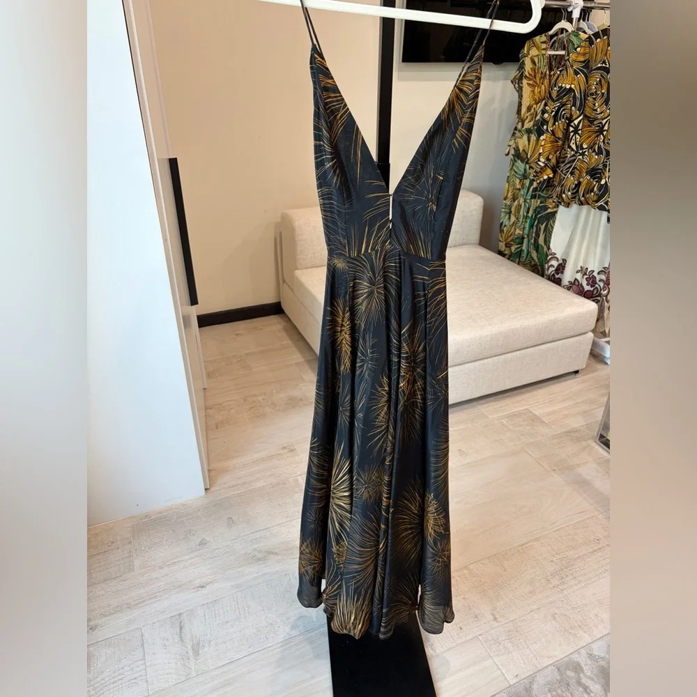 Farm Rio: Black Fireworks Sleeveless Open Back Maxi Dress - Picture 13 of 14